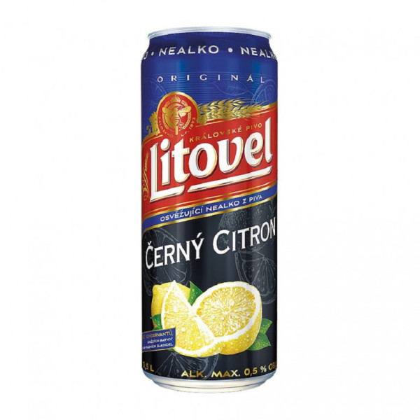 Litovel černý Citron - nealko pivo 0,5% - pivovar Litovel - Plech - 0.5L