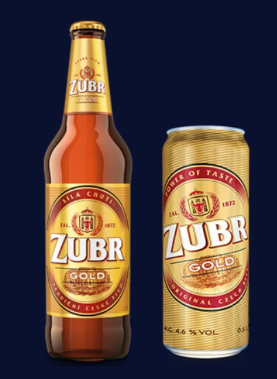 Zubr Gold - světlé výčepní pivo - pivovar Zubr - 0.5L