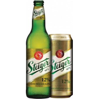 Steiger 12 - světlý ležák - 5% - láhev - Slovenské pivo - 0.5L