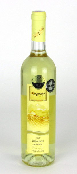 Sauvignon - pozdní sběr - polosladké - 12,5% - Zborovský 0.75 l