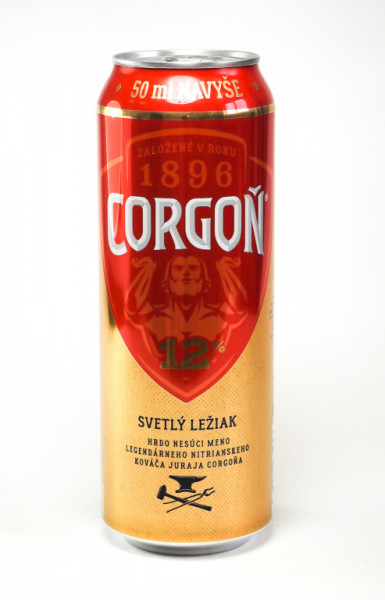 Corgoň 12% - světlý ležák - plech - Slovenské pivo - 0.5L