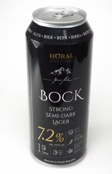 Horal BOCK strong 7.2% - silný polotmavý ležák - Plech - 1L