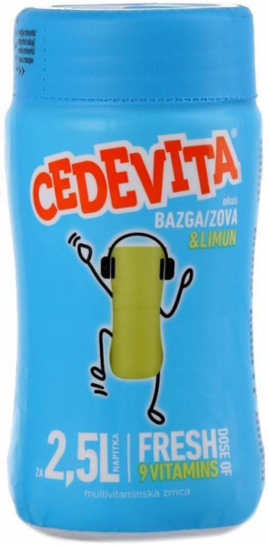 Nápoj rozpustný Cedevita - bezinka a citrón - nealkoholický nápoj - Chorvatsko - 200g