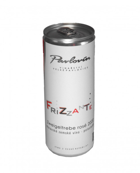 Frizzante - Zweigeltrebe Rosé- MZV - jemně perlivé polosladké - Pavlovín - plech - 0.25 l