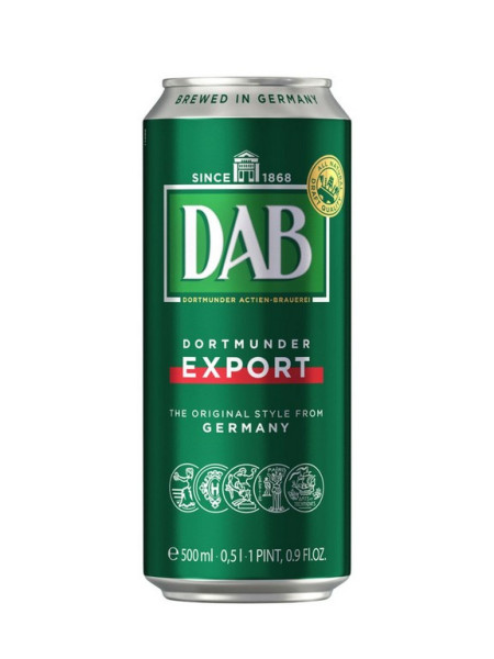 DAB Dortmunder pivo 5.0% - světlý ležák - Německo - plech - 0.5L