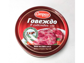 Hovězí maso ve vlastní šťávě Compass - Bulharsko - 180g