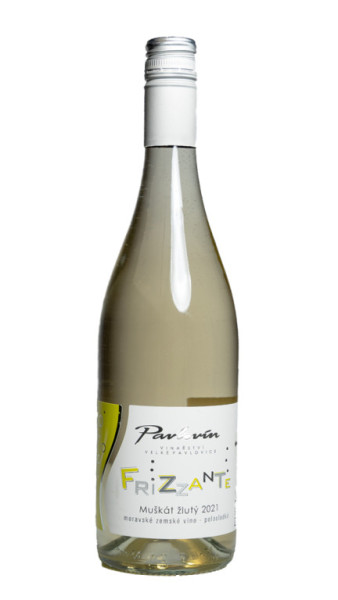 Frizzante - muškát žlutý - moravské zemské polosladké 10,5% - Pavlovín - 0.75 l