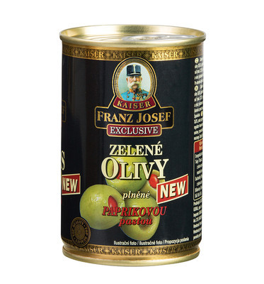 Olivy zelené plněné nepálivou paprikovou pastou - Franc Josef - 300g