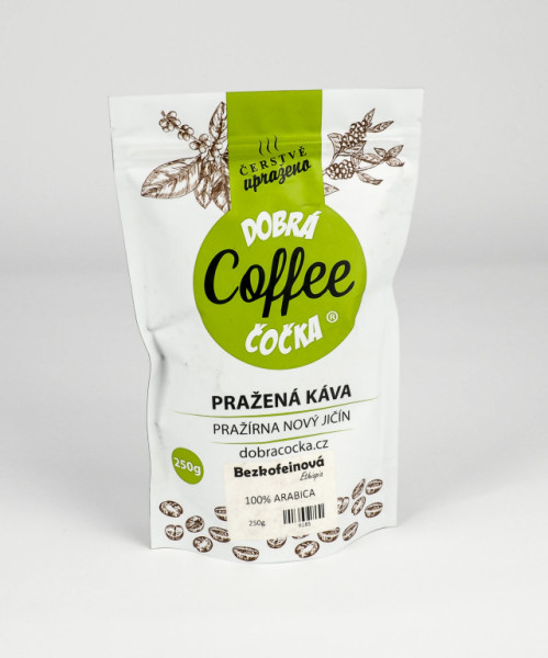 Káva - BEZKOFEIN Ethiopia Sidamo Decaf - pražírna Dobrá Čočka - 250g