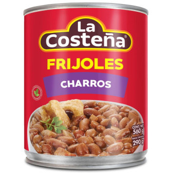 Frijoles - Pinto Charros - kořeněné kovbojské fazole s klobásou chorrizo - La costeňa - 560g