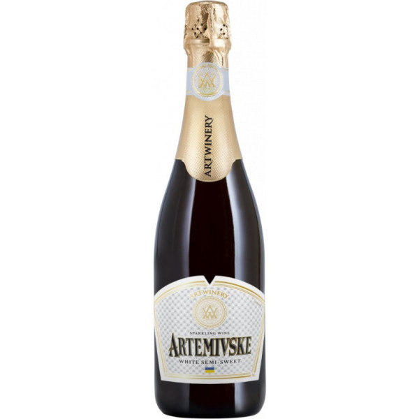 Artemivske White Semi Sweet - polosladké bílé šumivé víno 12,0% - Ukrajina - 0.75L