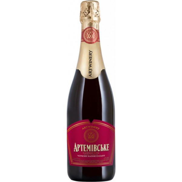 Artemivske Red Semi Sweet - polosladké červené šumivé víno 12,0% - Ukrajina - 0.75L