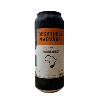 South Africa 6.3% -světlé svrchně kvašené silné pivo typu IPA - Beskydský pivovárek - plech - 0.5L