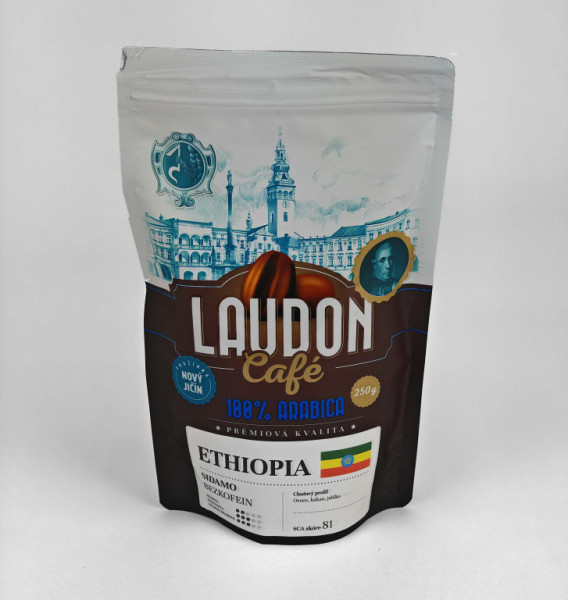 Káva - ETHIOPIA -  Laudon café - Sidamo BEZKOFEIN - pražírna Dobrá Čočka - 250g