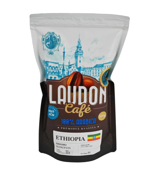 Káva - ETHIOPIA -  Laudon café - Sidamo- BEZKOFEIN - pražírna Dobrá Čočka - 500g