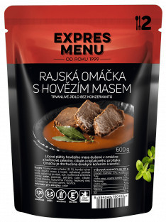 Jídlo trvanlivé-rajská s hovězím masem - 2 porce - 600g