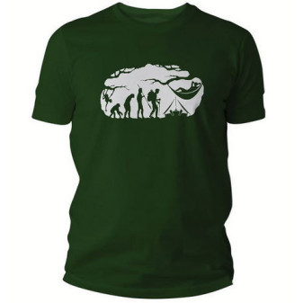 Tričko Tigerwood s motivem Bushcraft evoluce - zelená M