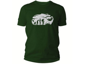 Tričko Tigerwood s motivem Bushcraft evoluce - zelená L
