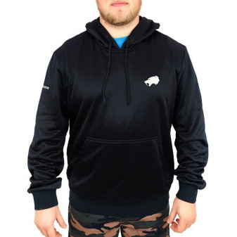 Mikina černá s kapucí SMILODON polyester, XXL