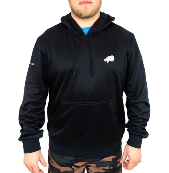 Mikina černá s kapucí SMILODON polyester, XXXL